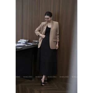 OEM ODM <b>Women's</b> Long Sleeve Collarless Blazer <b>Smart</b> Casual Workwear Suit <b>Jacket</b> - Product Image 1