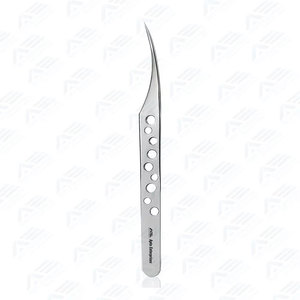 Pince à cils en acier inoxydable pour application de cils classiques et volume, pince droite pour extension de cils - Product Image 2