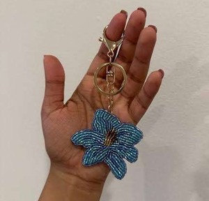 Floral Embraided Glass Beaded Keychain Lightweight Keyring Stylish Handmade charm For <b>Keys</b> Bag Gift Ethnic Beaded Accessories - Product Image 1