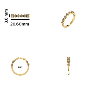 Anillo de media eternidad hexagonal de oro fino de 14 quilates para mujer con zafiro amarillo natural para ocasiones de boda y fiesta. - Product Image 3