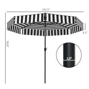 8.6FT Black UPF 30+ Outdoor Porch Market Umbrella Tiltable Design Stylish Patio Umbrellas & Bases - Product Image 4