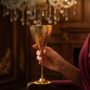 Elegant Handmade Brass Wine Glass Set Gold Finish Goblets Luxury <b>Drinkware</b> for Wedding Party Home Decor Gift - Product Image 2