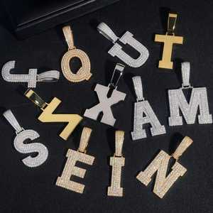 Collar con Colgante de Letra Personalizada de la A a la Z, Plata de Ley 925, Chapado en Oro, Diamante Cultivado en Laboratorio, Micro Pavé, Cadenas de Compromiso - Product Image 3