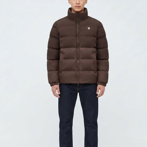 Premium Puffer <b>Jacket</b> Men Warm Winter Wear <b>With</b> Stand Collar Smooth Finish Full Front <b>Zipper</b> Side <b>Pockets</b> Soft Comfortable - Product Image 1