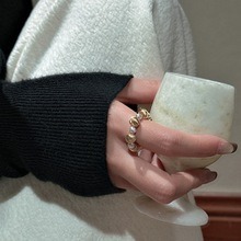 แหวนเงินแท้ 925 ดีไซน์สไตล์เกาหลี ประดับด้วยลูกปัดรูปดอกไม้และตาแมว งานฝีมือ CNC เรียบง่าย แหวนประดับลูกปัดวิบวับ - Product Image 3