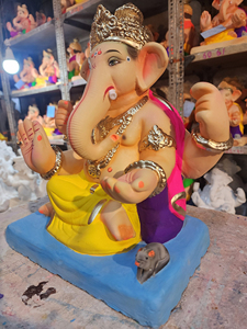 Ídolo Decorativo de Resina Ecológica Pintado a Mano del Dios Ganesha, Ganpati Murti para Celebraciones Festivas, Ganesh Chaturthi Pooja 12 - Product Image 6