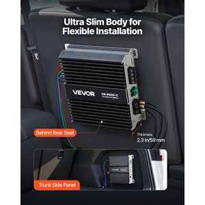 Amplificateur audio de voiture 1 canal classe D 800W RMS MAX stable 1/2/4 Ohm avec contrôle de niveau du subwoofer à distance, amplificateur monobloc pour voiture - Product Image 5