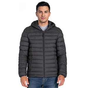 High Quality Puffer Jacket Canvas <b>Fabric</b> <b>Waterproof</b> Breathable Hooded Stand Collar Front Winter Manufactured Pakistan Wholesale - Product Image 1