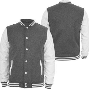 Blouson Bomber Varsity Homme Personnalisé de Haute Qualité, en Laine Hiver avec Manches en Cuir Enduit, Coupe-Vent, Col Montant – Vente en Gros - Product Image 3