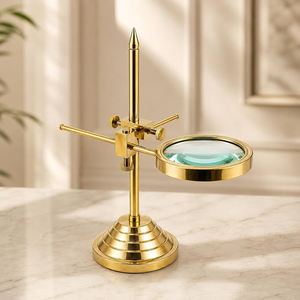 Loupe de bureau décorative haut de gamme en laiton, loupe de lecture classique pour bibliothèque, bureau et zones d'étude - Product Image 5
