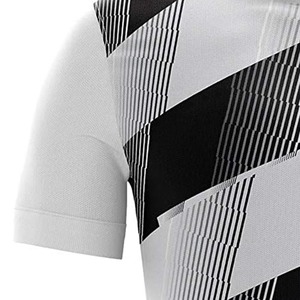 Camiseta de Fútbol Sublimada Personalizada para Hombre, Cuello Redondo, Rayas Blancas y Negras, Manga Corta, Poliéster que Absorbe la Humedad, Corte Regular, para Toda Temporada - Product Image 3