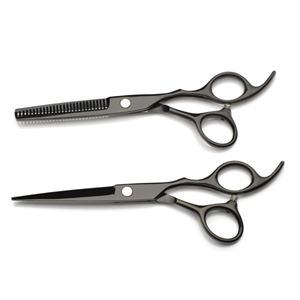 Tijeras Profesionales para Adelgazar el Cabello, Hoja de Acero Inoxidable, 26 Dientes, para Diestros, Mango Largo, Uso en Salón - Product Image 1