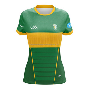 เสื้อฟุตบอล GAA gaelic สำหรับผู้หญิงเสื้อเจอร์ซีย์ฟุตบอลแบบไอริช100% ผ้าโพลีเอสเตอร์สีทึบพิมพ์ลาย - Product Image 1