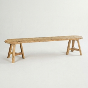 Modern Solid Teak Wood Premium Garden Dining <b>Bench</b> Sturdy Outdoor Picnic Seat with Trestle <b>Legs</b> for Patio Backyard Park - Product Image 1
