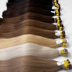 Extensions de cheveux humains Remy lisses et soyeux, en vrac, double trame, cheveux vierges, toutes les couleurs disponibles - Product Image 2