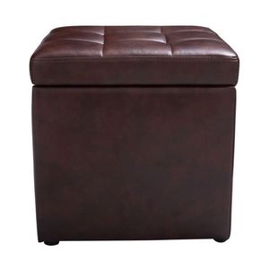 Pouf contenitore in lino da 16 pollici, poggiapiedi con telaio in legno allungabile, seduta convertibile per ingresso di fattorie, hotel e uso domestico - Product Image 4