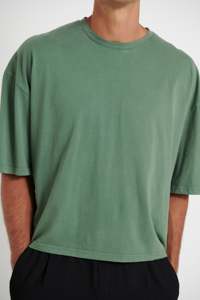 Streetwear Cropped Oversized Men's shirts 100% Cotton <b>Drop</b> Shoulder Custom Logo Tee Blank Apparel Printing OEM Bulk Supply - Product Image 3