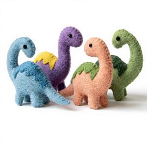 ตุ๊กตาไดโนเสาร์ทำมือจากขนสัตว์ งานฝีมือสุดน่ารัก ของตกแต่ง ของขวัญรักษ์โลก สไตล์มอนเตสซอรี่ ของประดับตกแต่งรูปสัตว์ ขายส่ง - Product Image 1