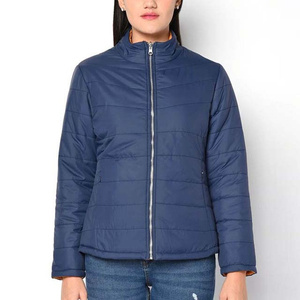 Women Quilted Plain Dyed Stand Collar Canvas <b>Fabric</b> Puffer Jacket Waterproof Breathable Winter Coat In Low MOQ For Bulk Supply - Product Image 1