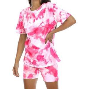 Ensembles de t-shirts d'été pour femmes, coordonnés, avec motif graphique et lettres, crop top, pantalon et short, ensemble deux pièces décontracté en coton, tenues assorties OEM - Product Image 3