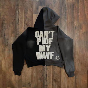 OEM 2026 New Arrival Custom Men Sweatsuit <b>Set</b> 100% Cotton Acid Wash <b>Embroidery</b> Patchwork Hoodie and Sweatpants Tracksuit - Product Image 4