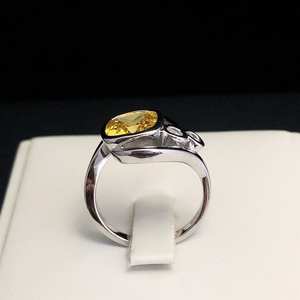 Anillo de Plata de Ley con Citrino Amarillo Vitality, Piedra de Nacimiento de Noviembre, Regalo de 13.º Aniversario de Bodas para Mujer - Product Image 4