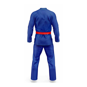 Kimono de karaté pour homme, 100% coton, bleu, coupe classique, respirant, uniforme d'arts martiaux pour adulte, tenue d'entraînement - Product Image 5