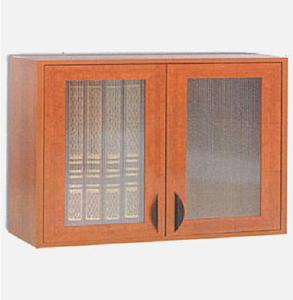 Armoire murale compacte en bois avec portes en verre, idéale pour ranger livres, dossiers, documents et pour l'affichage de matériel de bureau - Product Image 2