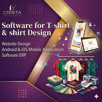 Logiciel CRM IA pour la conception et la personnalisation de t-shirts, conception de site web avec logo personnalisé, application mobile Android iOS, logiciel ERP