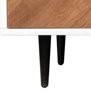 Bibliothèque industrielle à 5 niveaux avec 2 portes, étagère sur pied pour la maison, le bureau ou le salon, finition beige élégante - Product Image 5