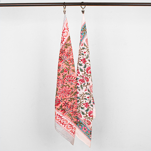 Geometric Eco Friendly Bandana Cotton Block Printed Unisex <b>Square</b> <b>Scarf</b> Ethnic Style Spring Summer Use Neckerchief - Product Image 2