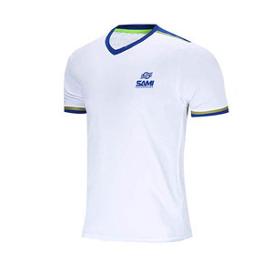 New Style Custom Front Printed 3D Embroidery Player Name Soccer Football Jersey 100% <b>Polyester</b> Short V-neck Quick Dry High - Product Image 3