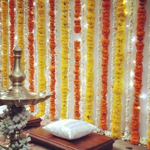 Haute qualité artificielle Marigold fleur guirlande chaîne indien chrysanthème fleur vigne pour la fête de mariage décoration de la maison - Product Image 1