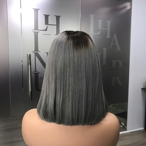 วิกผมลูกไม้แท้แบบชาวเวียดนาม100% สำหรับต่อผมแบบตรงไล่เฉดสีเทามีสองชั้น - Product Image 2