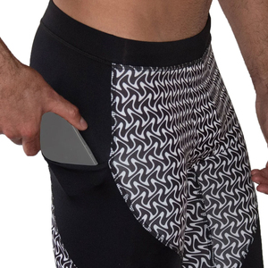 Custom Made Sublimation Printed Panels <b>Men's</b> Clothing Gym Legging Comfortable Skinny Fitted Full Length <b>Compression</b> Base Waist - Product Image 6