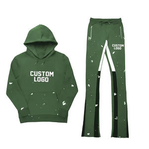 Ensemble de survêtement à capuche rouge pour homme, logo personnalisé, sérigraphie, molleton, vêtements décontractés d'automne, 100% coton, 300g - Product Image 6