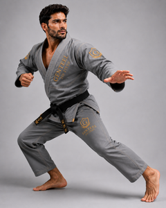 Brazilian jiu jitsu Kimono unisex Gray 100% Cotton Regular Fit Adult Martial Arts Wear Durable Embroidery Logo - Product Image 4