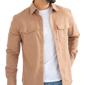 Camisa de Hombre Nueva Colección Primavera-Otoño 2026 de Manga Larga, Sarga de Poliéster/Algodón, con Cuentas, Casual, Lisa, Sin Plancha, Cierre de Botón Sencillo, Transpirable - Product Image 4