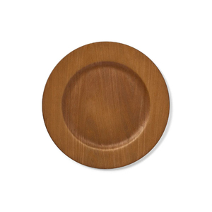 Assiette de présentation ronde en bois faite à la main avec motif floral gravé, style rétro marron, vaisselle décorative pour table - Product Image 3
