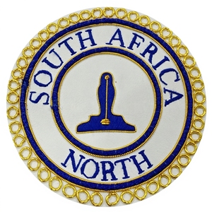 Écusson brodé rond personnalisé à coudre, bleu et or, insigne sud-africain pour uniforme - Product Image 4