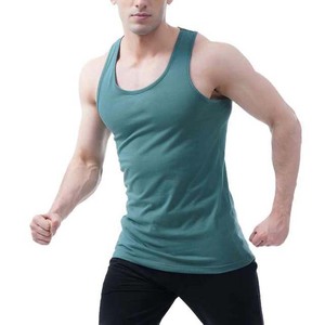 Débardeur sans manches pour homme, couleur turquoise, col rond, tricoté, décontracté, couleur unie, respirant, 100% coton - Product Image 2