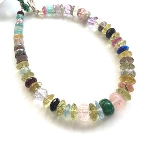 ลูกปัดพลอยธรรมชาติหลากหลายแบบเจียระไน 1 เส้น สำหรับทำเครื่องประดับชั้นดี สร้อยคอพลอย - Product Image 3