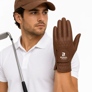 Gant de golf en cuir véritable de qualité supérieure pour homme, main droite, paume respirante en mesh, fermeture à enfiler, durable, séchage rapide, respirant - Product Image 4
