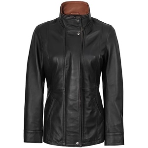 Manteau long élégant en cuir véritable pour femme – Qualité supérieure, coupe classique, idéal pour l'hiver – Options personnalisables - Product Image 3