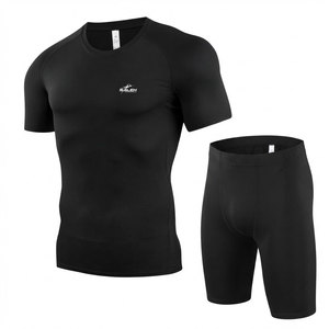 Wholesale Compression Shorts Set With Stretch Fabric And Moisture Wicking Finish For <b>Athletic</b> Training Compression Shorts Set - Product Image 1