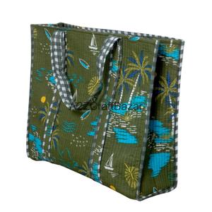 Sac fourre-tout de plage matelassé 100 % coton, grand format, doux et rembourré, réutilisable pour le quotidien, les voyages, les courses et les courses alimentaires - Product Image 1