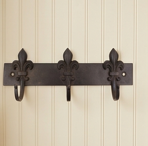 Perchero de Pared Estilo Vintage con 3 Ganchos de Metal con Diseño de Flor de Lis, Resistente al Óxido, para Organización y Almacenamiento de Ropa - Product Image 2