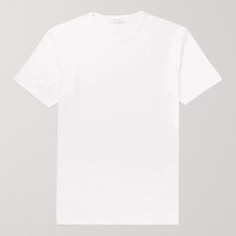 Camiseta de Algodón Blanca para Hombre, Manga Corta, Cuello Redondo, Corte Regular, Estilo Casual, Tejido Jersey, Logotipo Estampado en la Parte Delantera, Diseño Sólido - Product Image 2