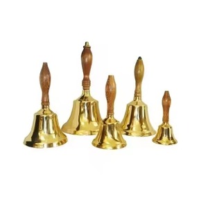 กระดิ่งมือทองเหลืองสไตล์หรูหรา กระดิ่งตกแต่งวินเทจ กระดิ่งประตู โรงแรม ร้านอาหาร โรงเรียน ของขวัญ - Product Image 3