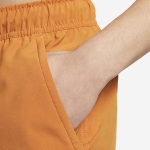 กางเกงขาสั้นชายสีส้ม เอวกลาง มีเชือกผูก แห้งเร็ว สีพื้น ชุดว่ายน้ำลำลอง - Product Image 3